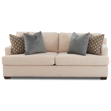 Contemporary 2-Seat Sofa with Enso Memory Foam Sleeper Mattress